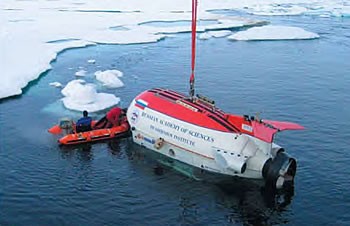 Обитаемый подводный аппарат МИР на Северном полюсе